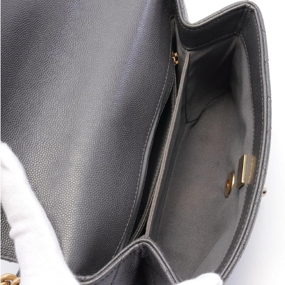 CHANEL Shoulder Bag leather Grained calfskin Gray - Picture 5 of 16